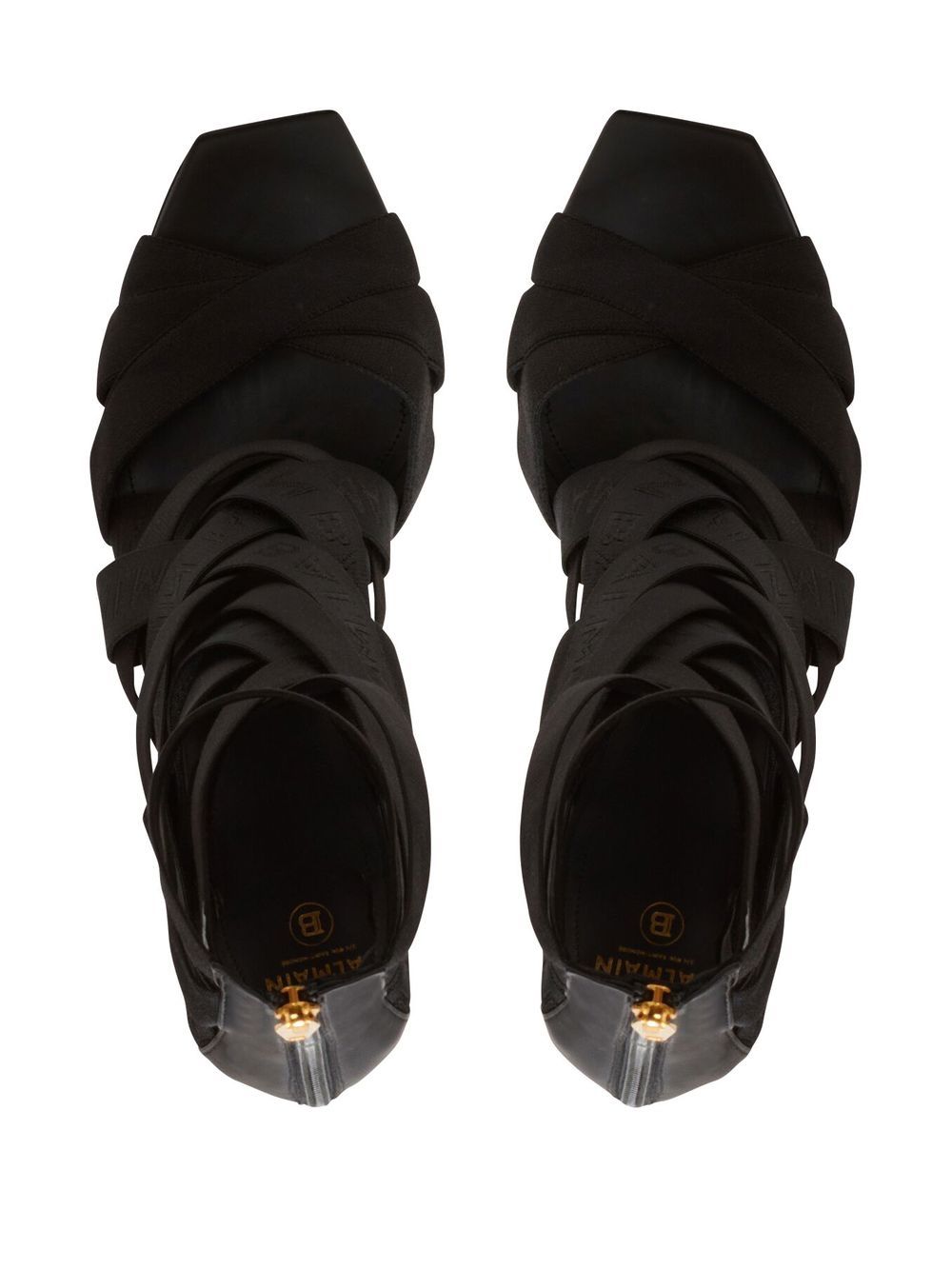 Shop Balmain Moneta Strappy Sandals In Black