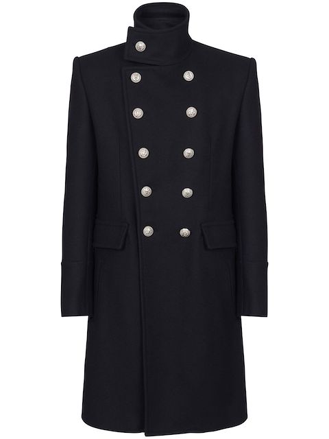 Balmain double-breasted wool coats
