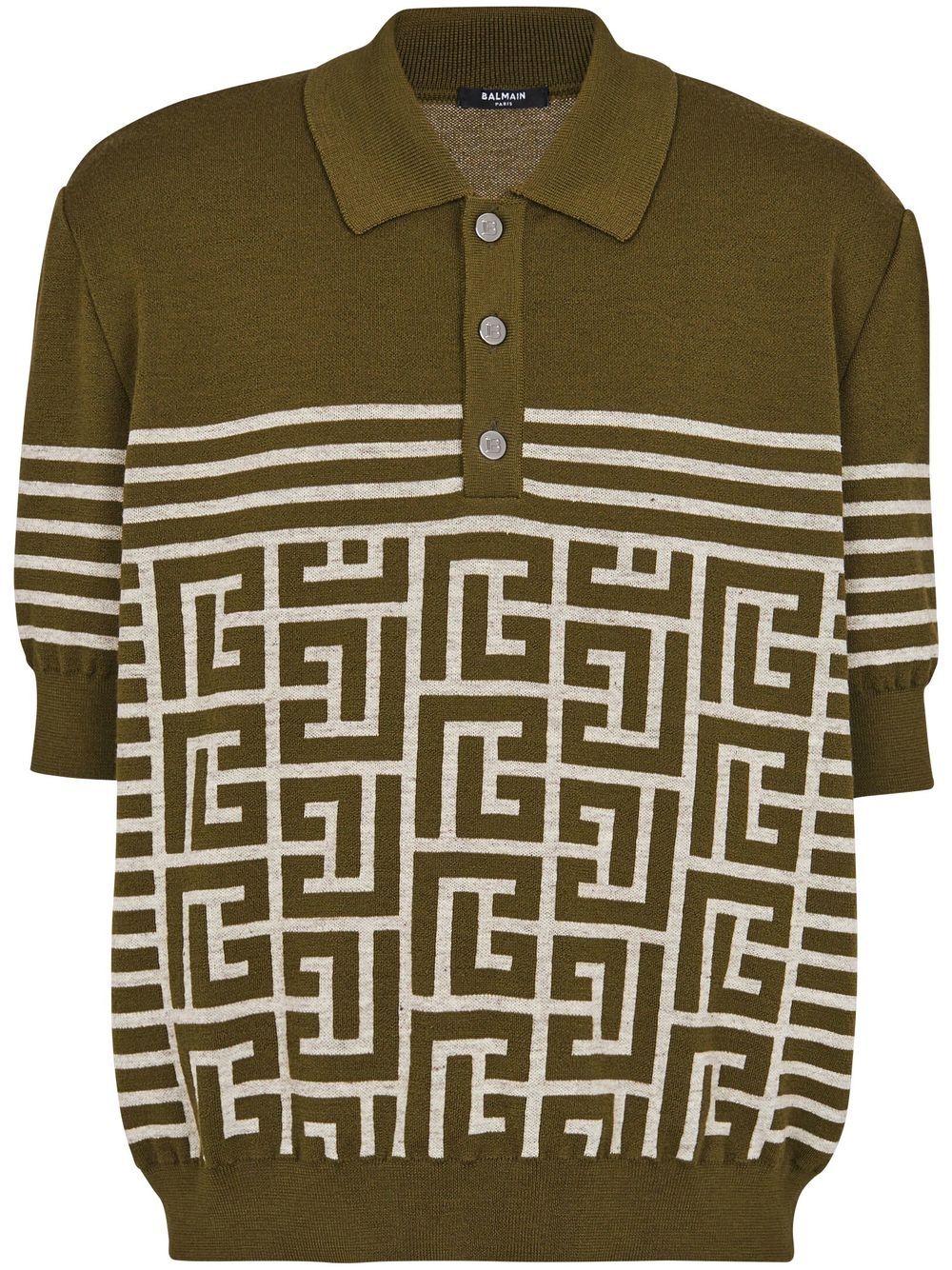 

Balmain PB monogram-knit polo shirt - Green