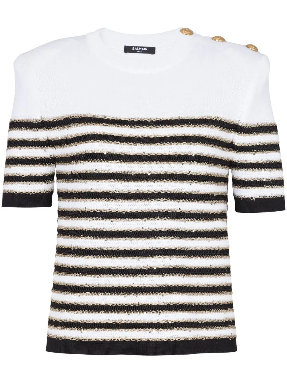 

Balmain button-detail knitted top - White