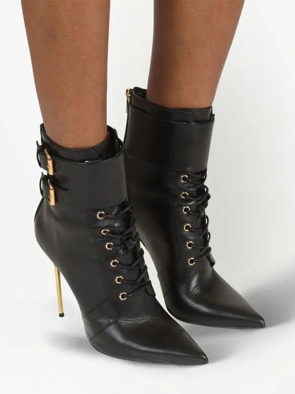 Lace up shop stiletto ankle boots