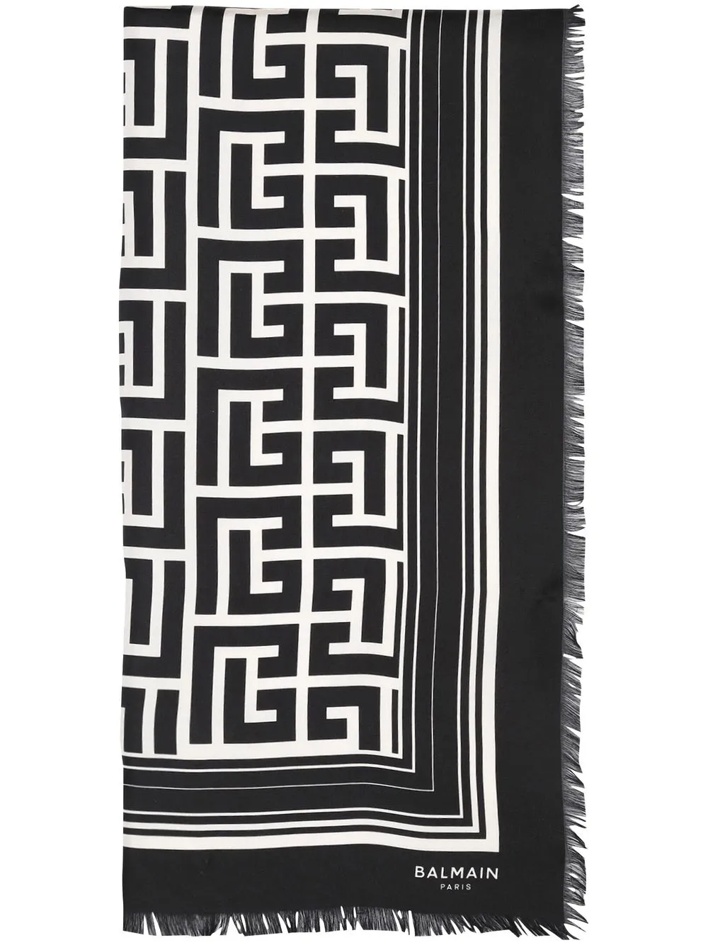 

Balmain monogram-pattern silk scarf - Black