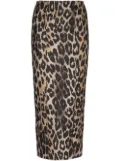 Balmain leopard-print straight skirt - Brown