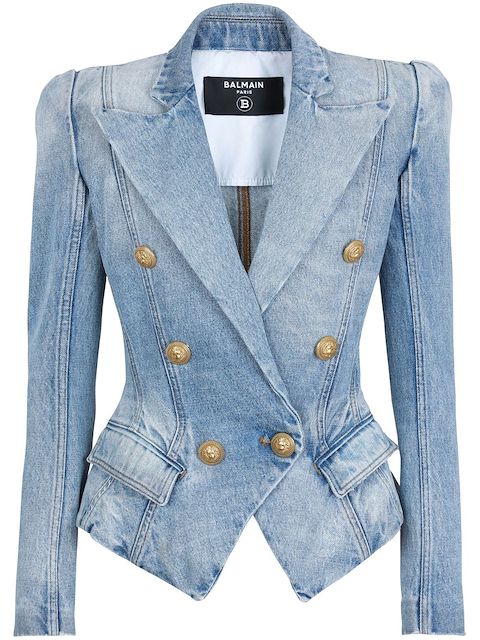 Balmain Blazer jeans com abotoamento duplo