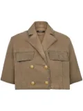 Balmain double-breasted cropped blouse - Brown