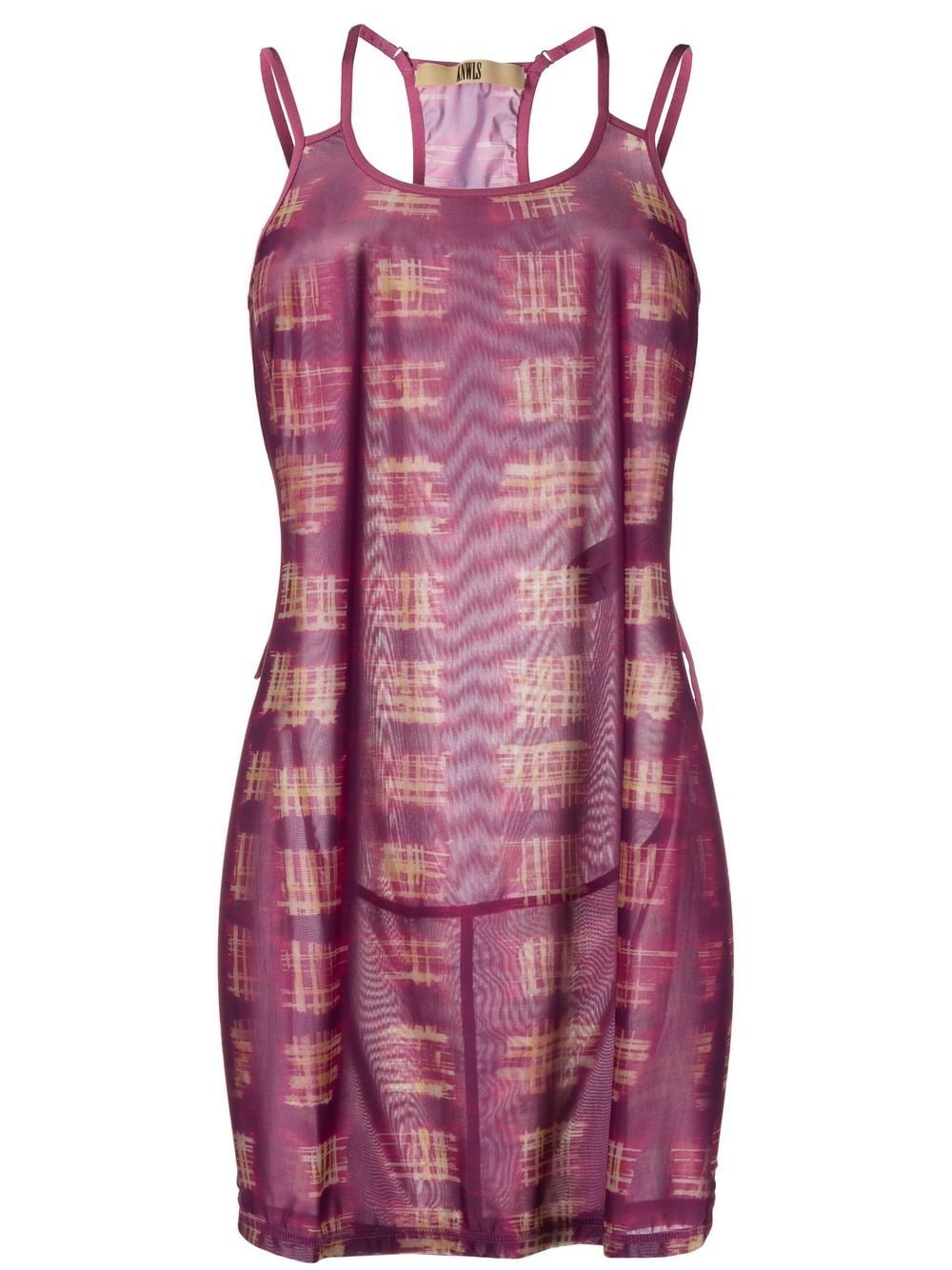 KNWLS plaid-print mini dress - Purple