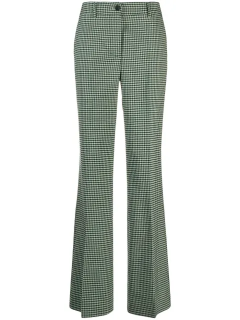 P.A.R.O.S.H. Lioned gingham flared trousers