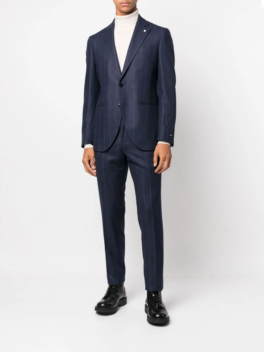 LUIGI BIANCHI MANTOVA Gestreepte pantalon - Blauw