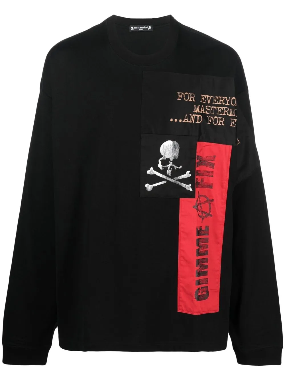

Mastermind Japan skull-print detail T-shirt - Black