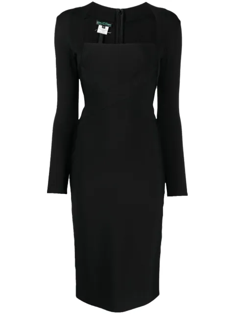 Herve L. Leroux long-sleeve scoop-neck dress