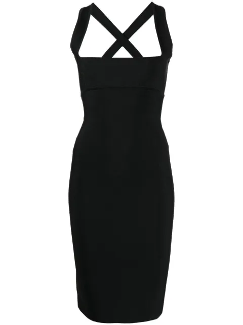 Herve L. Leroux vestido con cuello redondo
