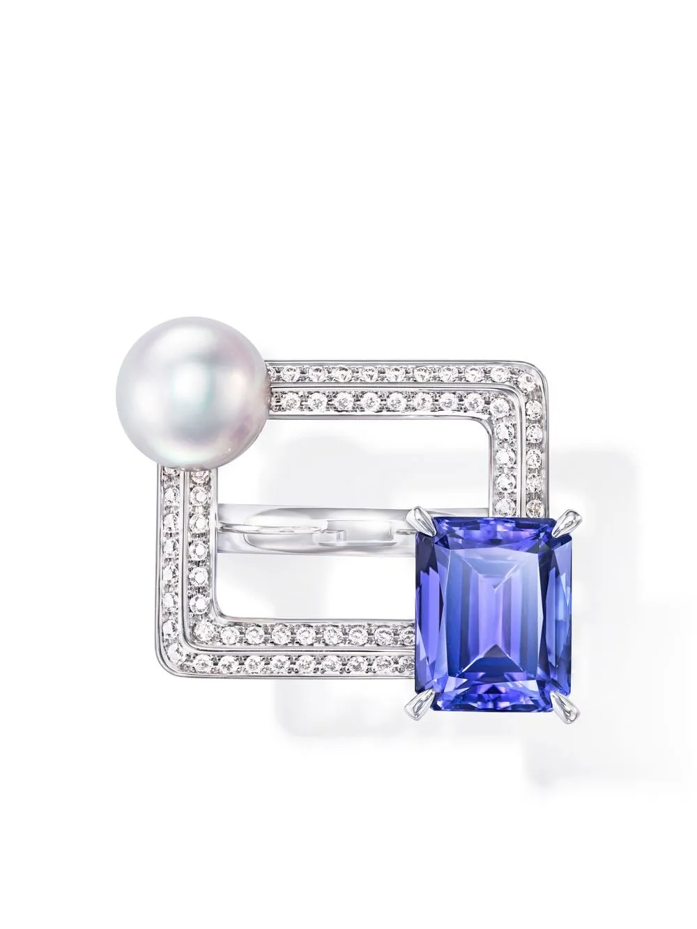 

TASAKI 18kt white gold Atelier Linkage multi-stone ring - Silver