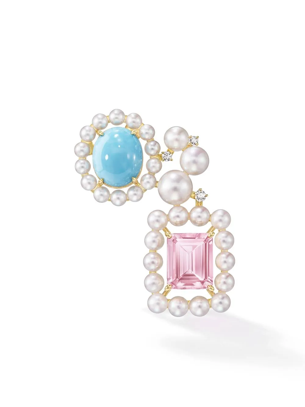 

TASAKI 18kt yellow gold Atelier Ore multi-stone earring