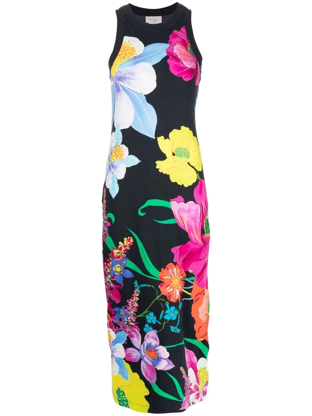 

Camilla floral-print tank dress - Blue