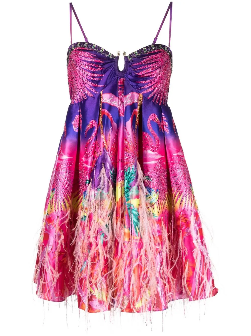 

Camilla feather-detail strapless dress - Purple