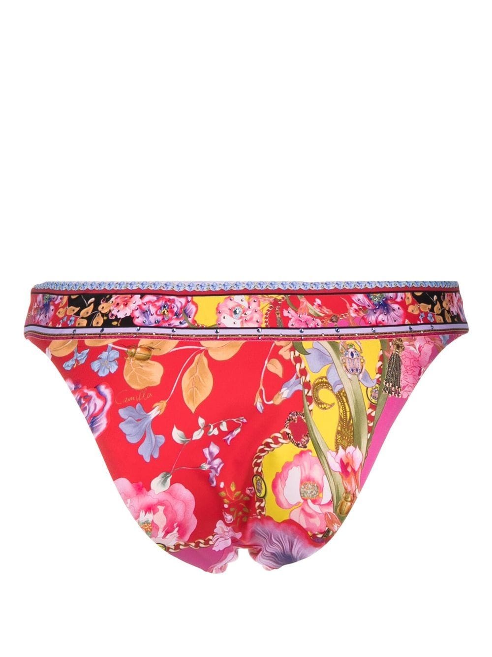 Shop Camilla Floral-print Bikini Bottoms In Pink