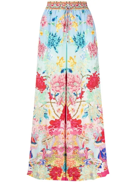 floral-print straight-leg trousers