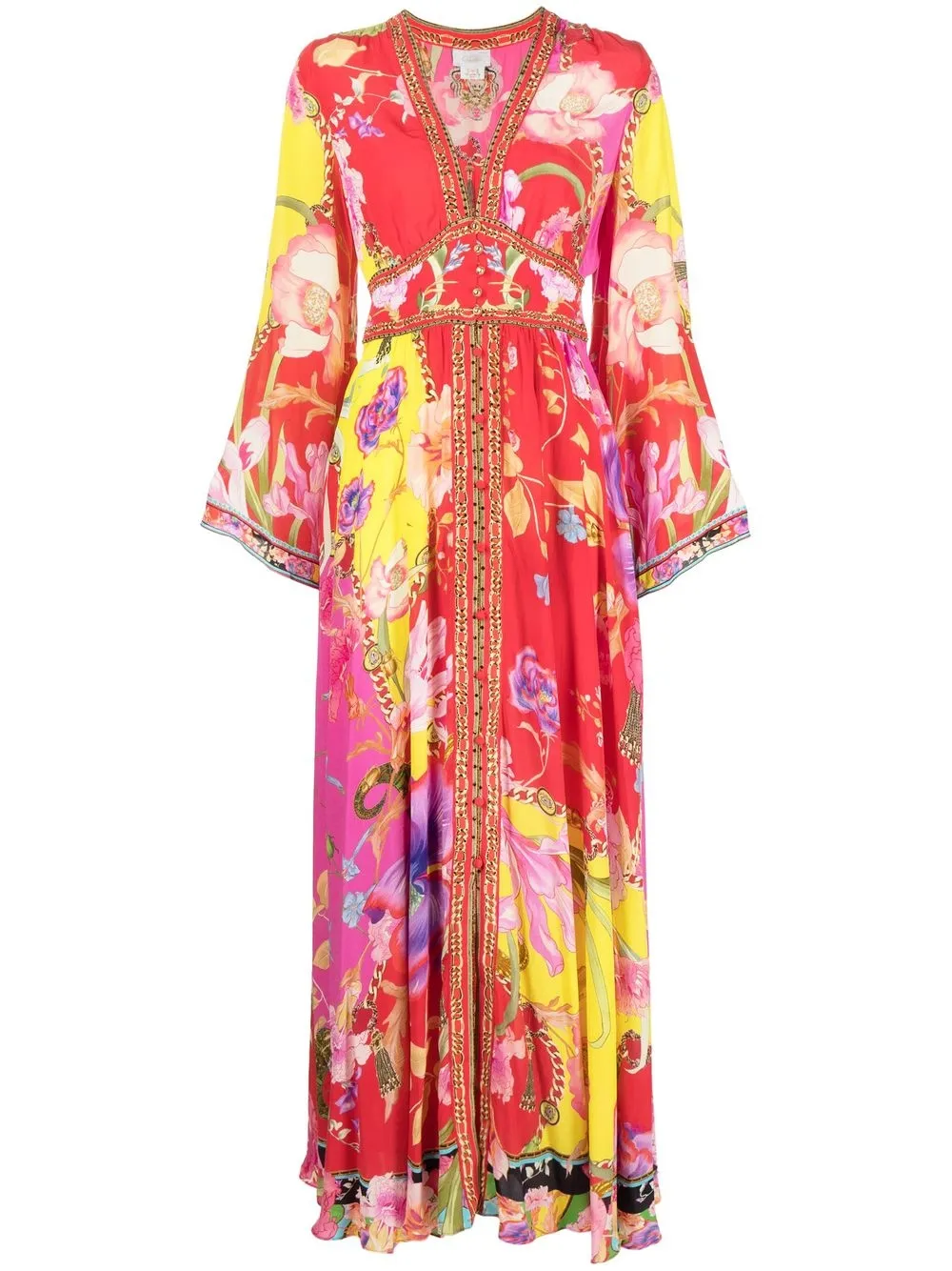 

Camilla floral-print long dress - Red