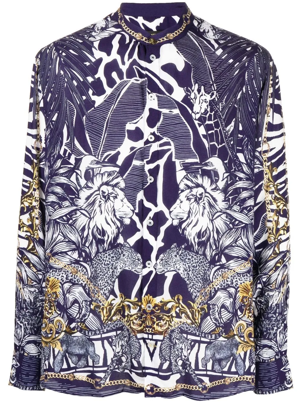 

Camilla graphic-print collarless shirt - Purple