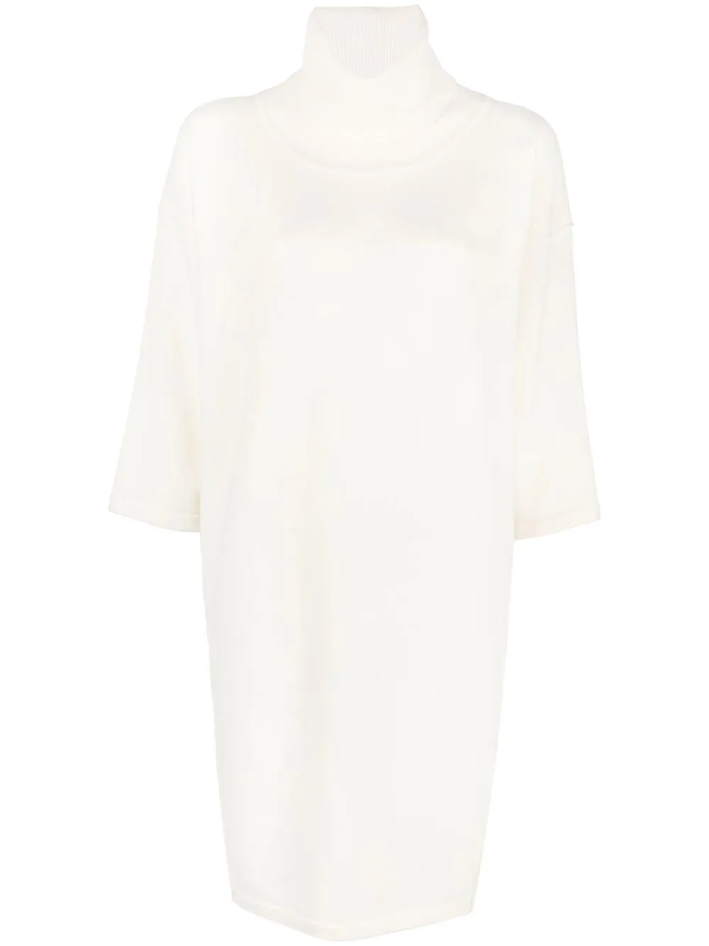 

Gentry Portofino vestido midi tejido con cuello vuelto - Blanco
