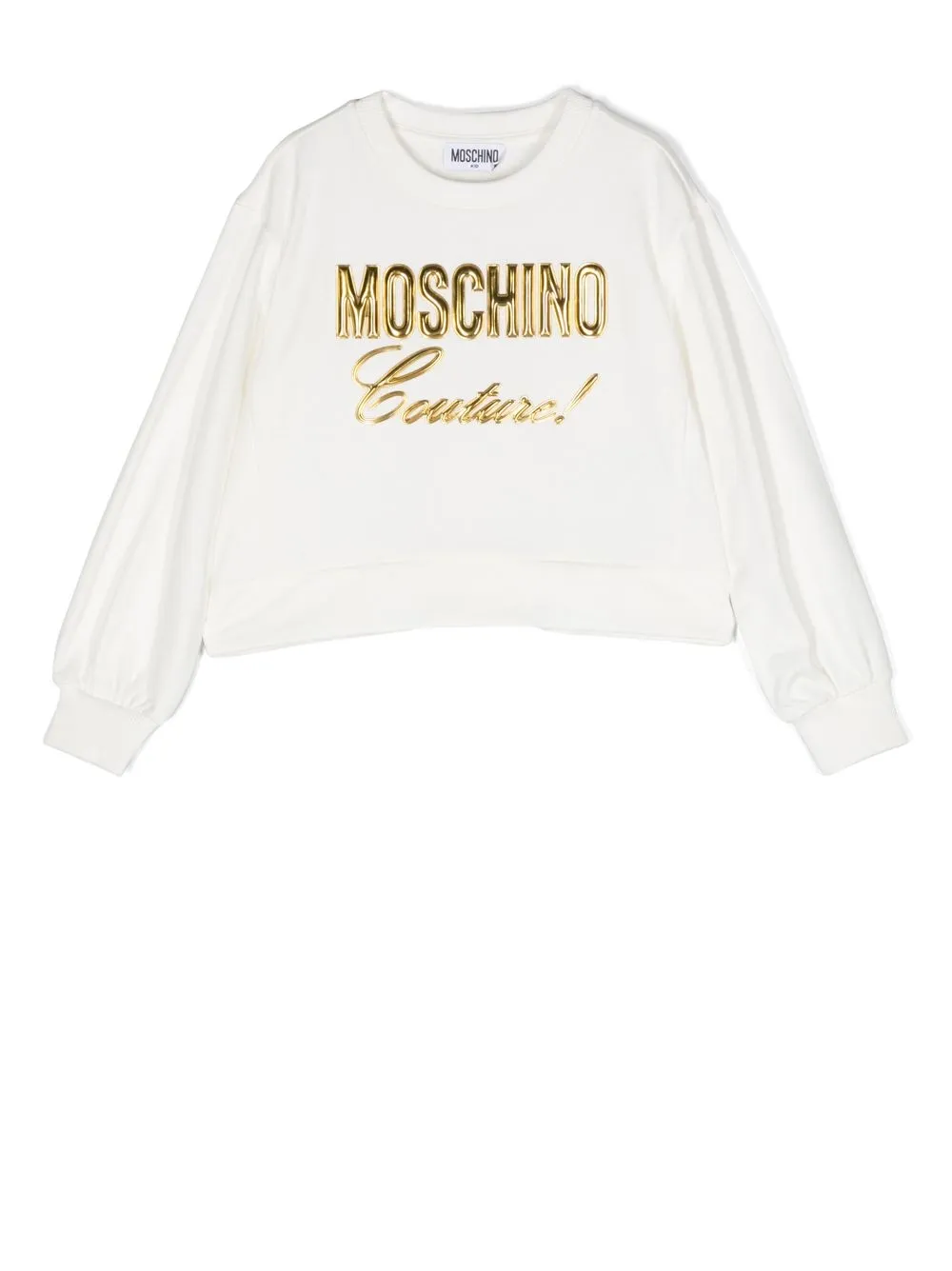 

Moschino Kids sudadera con logo en relieve - Blanco