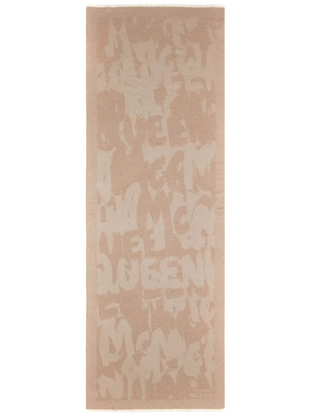 

Alexander McQueen Graffiti-logo jacquard scarf - Neutrals