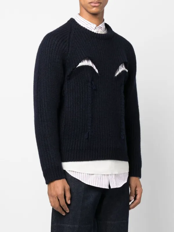 Maison Margiela Layered Wool Jumper | Blue | FARFETCH