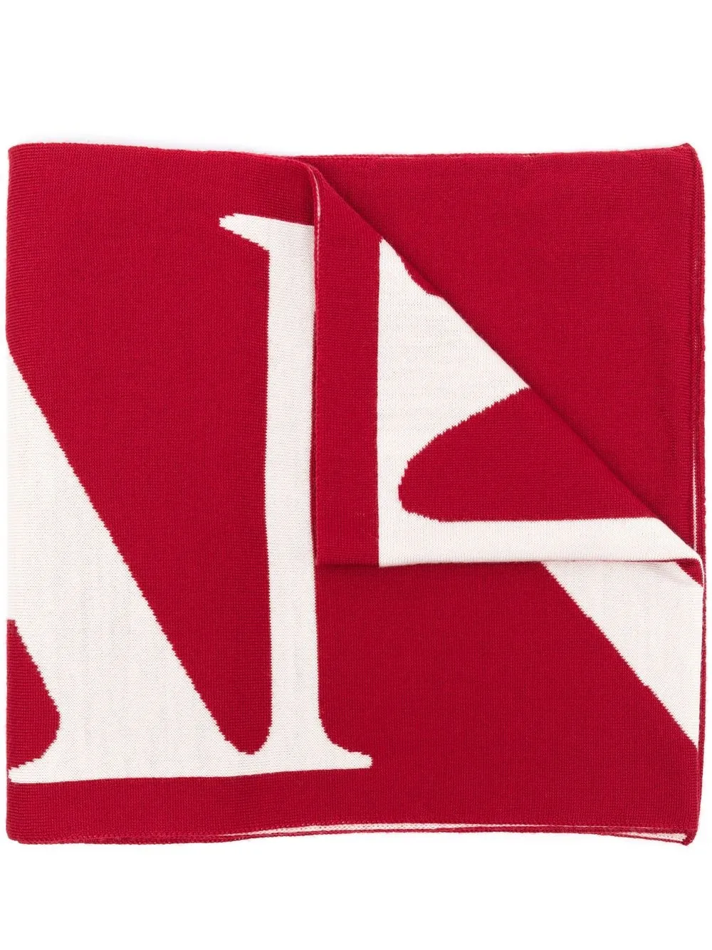 

Lanvin color-block wool scarf - Red