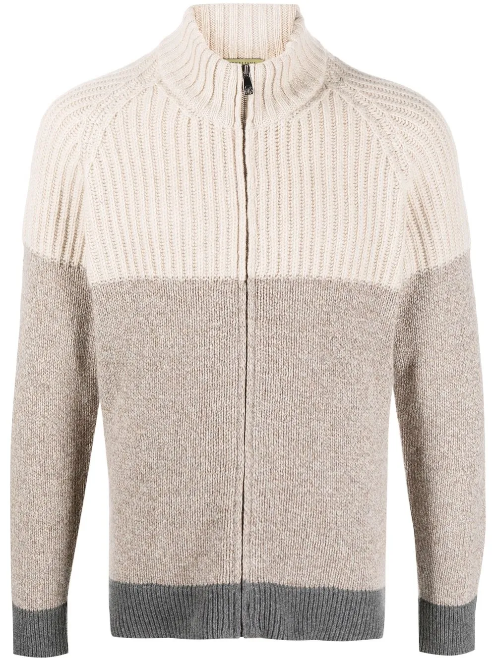 

Corneliani ribbed-knit zip-up jumper - Neutrals