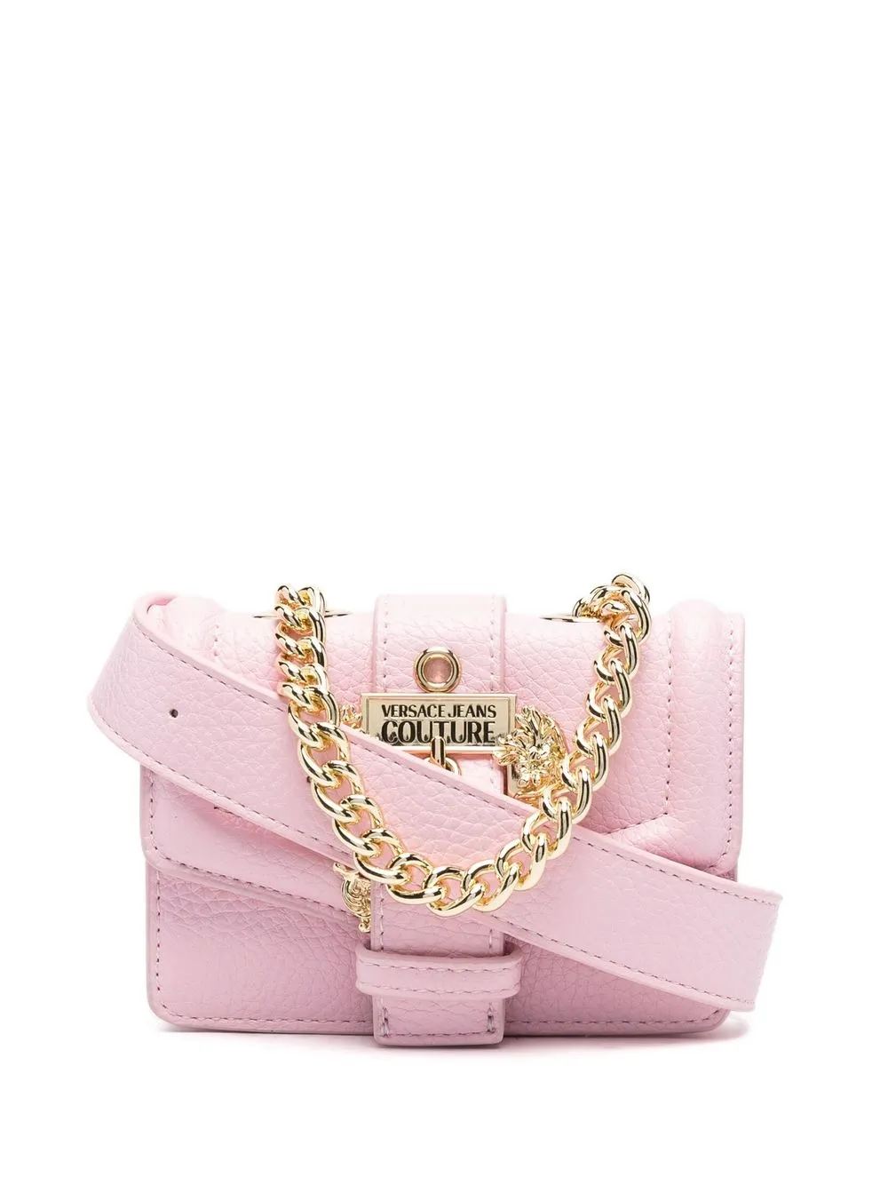 

Versace Jeans Couture bolsa mini con cadena y hebilla Barocco - Rosado