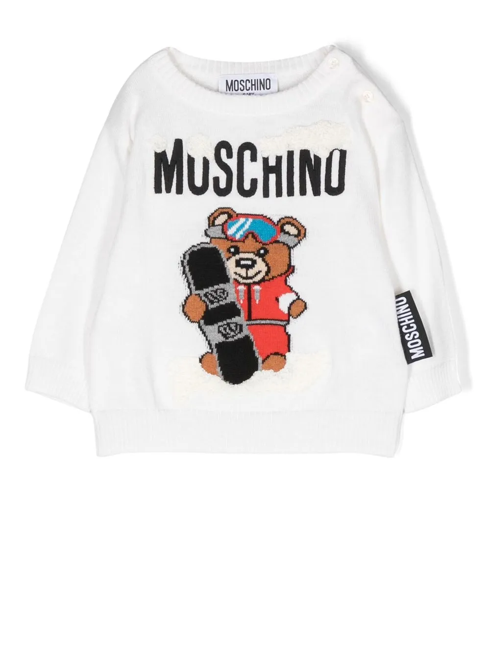 

Moschino Kids suéter con motivo Ski Teddy Bear - Blanco