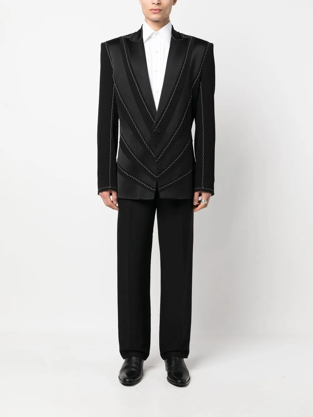 Balmain Blazer met contrasterend vlak Zwart