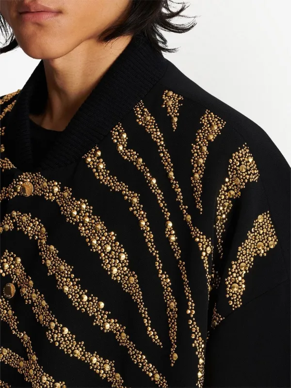 Balmain Metallic zebra-print Jacket | Black | FARFETCH