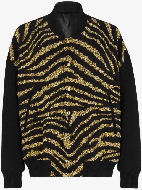 Balmain chamarra con estampado de cebra