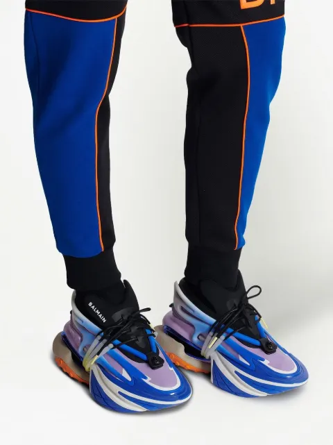 blue balmain paris unicorn sneakers