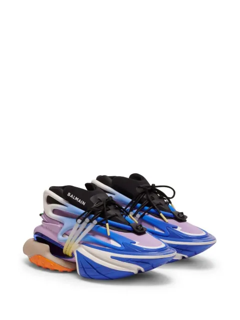 blue balmain paris unicorn sneakers