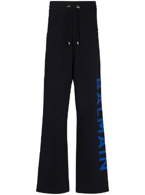 Balmain Multicuts Monogram Nylon Jog Pants In Black