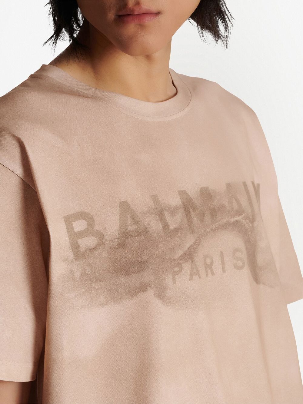 Shop Balmain Logo-print Detail T-shirt In Neutrals
