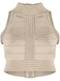 Balmain seam detailed crop top - Neutrals