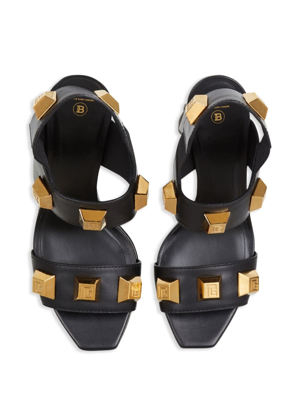 Shop Balmain Ava 140mm Leather Platform Sandals In Schwarz