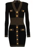 Balmain embossed-button knitted minidress - Black