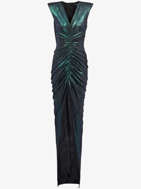 Balmain glittered ruched dress 