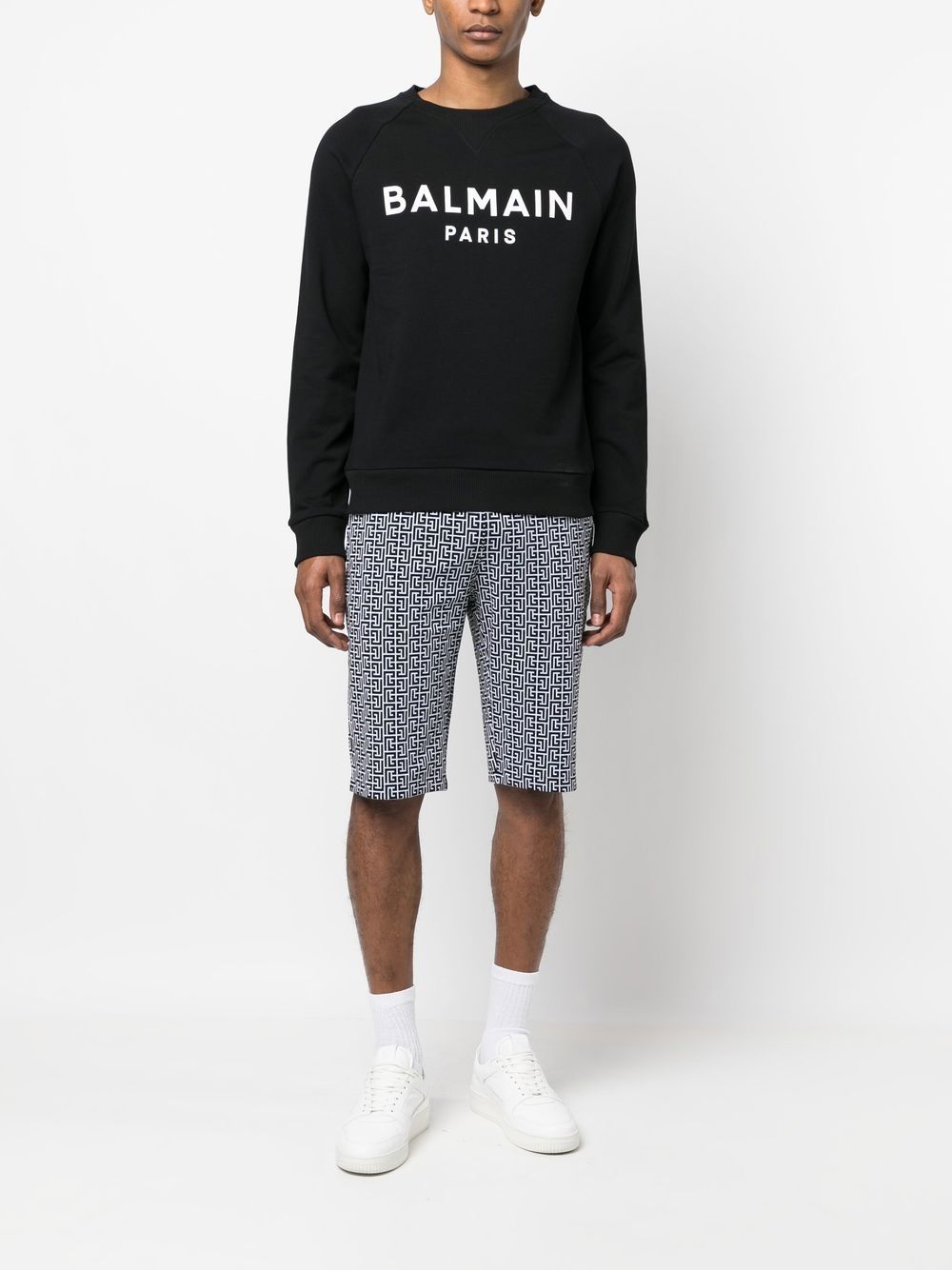 Balmain Sweater met logoprint - Zwart