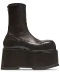 Balmain platform leather boots - Black