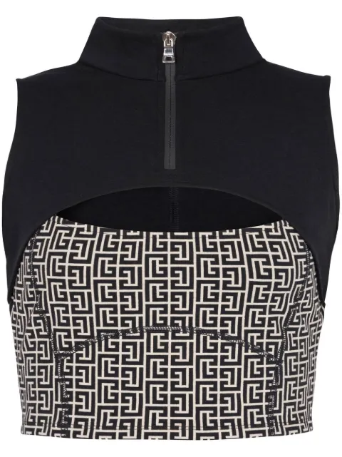 Balmain monogram cut-out vest 