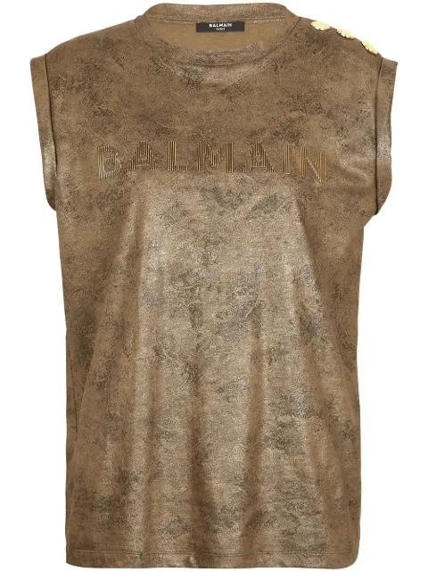 Balmain top con logo estampado