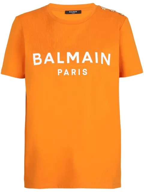 Balmain logo-print organic-cotton T-shirt 
