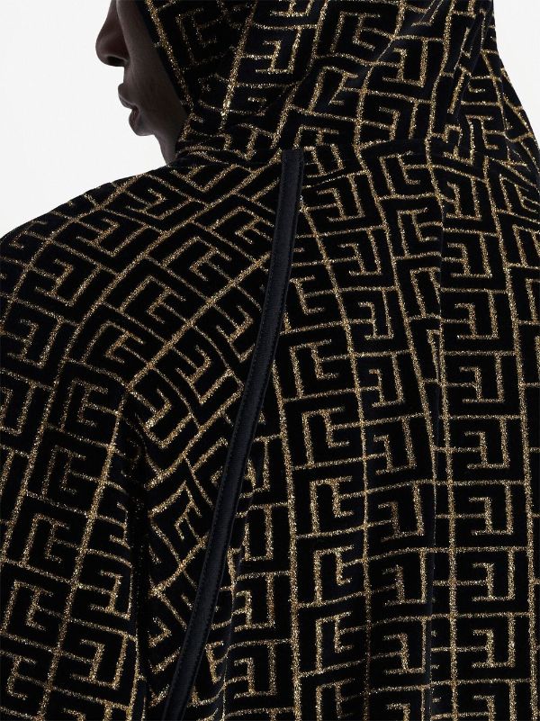 Balmain Reversible monogram-print Hooded Jacket - Farfetch