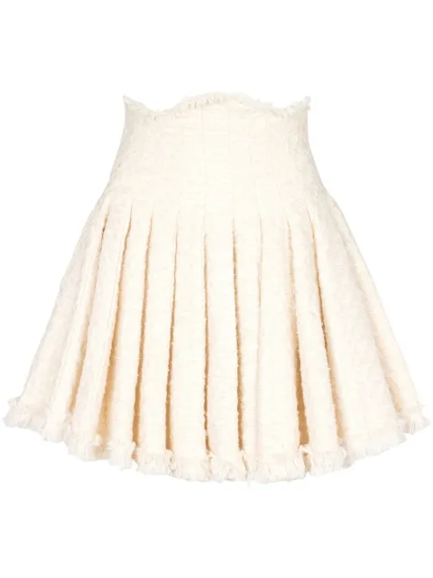 Balmain falda de tweed con pliegues