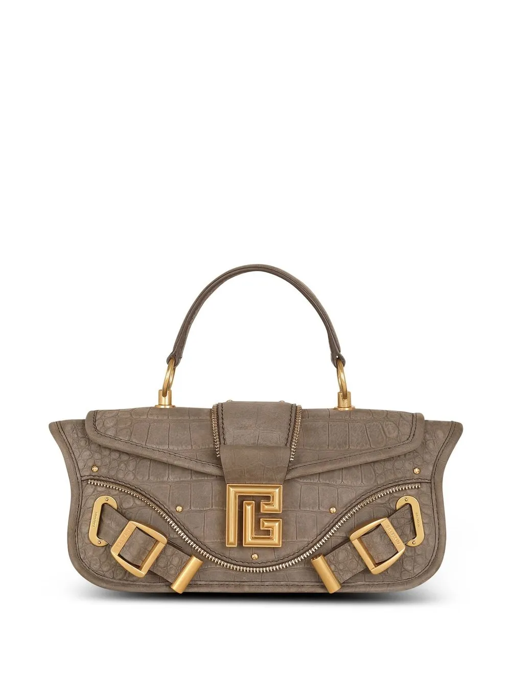 

Balmain Blaze crocodile-effect shoulder bag - Brown